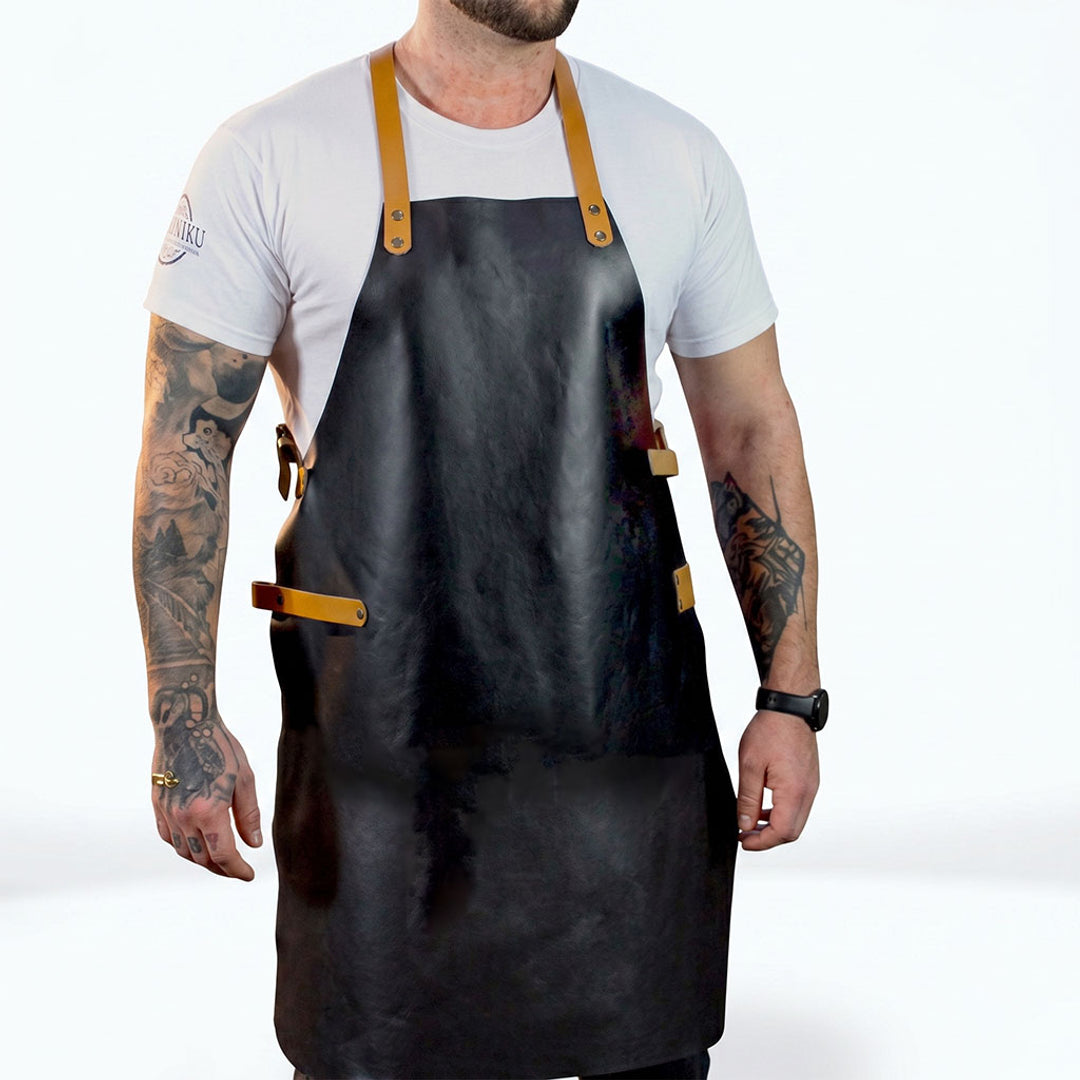 Delantal halter de piel